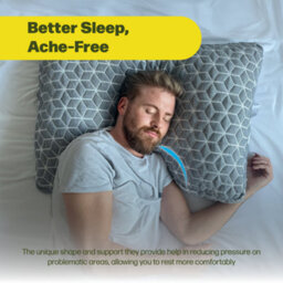 Brightr Sleep Brightr Moonhug Adjustable Memory Foam Pillow - Best Neck Pain & Side Sleeper Pillow - Hypoallergenic - Ergonomic Contoured Shape - thumbnail 3