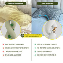 Brightr Sleep Brightr Moonhug Adjustable Memory Foam Pillow - Best Neck Pain & Side Sleeper Pillow - Hypoallergenic - Ergonomic Contoured Shape - thumbnail 5