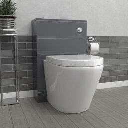 Nes Home Modern 500mm Back To Wall Rimless Toilet With Wc Unit Anthracite - thumbnail 5