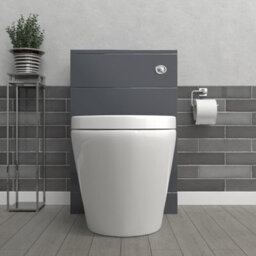 Nes Home Modern 500mm Back To Wall Rimless Toilet With Wc Unit Anthracite - thumbnail 2