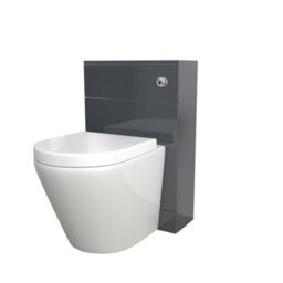 Nes Home Modern 500mm Back To Wall Rimless Toilet With Wc Unit Anthracite - thumbnail 6