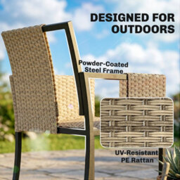 Outsunny Rattan Garden Furniture Set, Rattan Table And Chairs With Cushions - thumbnail 7