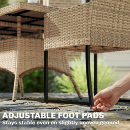 Outsunny Rattan Garden Furniture Set, Rattan Table And Chairs With Cushions - thumbnail 9