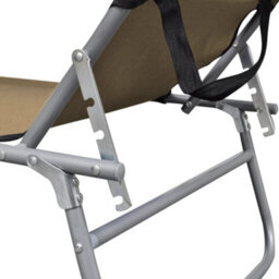 Berkfield Folding Sun Lounger With Canopy Taupe Aluminium - thumbnail 5