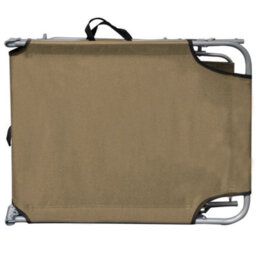 Berkfield Folding Sun Lounger With Canopy Taupe Aluminium - thumbnail 4