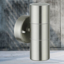 First Choice Lighting Blaze Stainless Steel Outdoor Up Down Wall Light - thumbnail 6