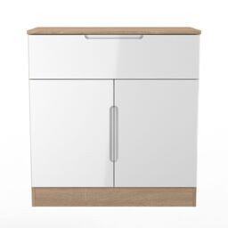 Messina Ready Assembled Gloss Bardolino Oak Effect 1 Drawer Sideboard (H)785mm (W)740mm (D)385mm - thumbnail 2