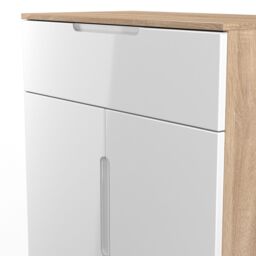Messina Ready Assembled Gloss Bardolino Oak Effect 1 Drawer Sideboard (H)785mm (W)740mm (D)385mm - thumbnail 4