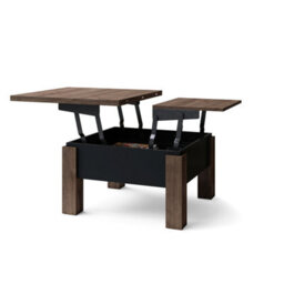 Heze Furniture Ozma 2 In 1 Extending Coffee / Dining Table 90-180Cm - Brown Oak / Black - thumbnail 7