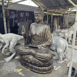 Serenityy 2M Antique Gold Buddha Teaching On Lotus Statue - 68Kg, Bronze-Effect Finish - thumbnail 2