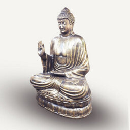 Serenityy 2M Antique Gold Buddha Teaching On Lotus Statue - 68Kg, Bronze-Effect Finish