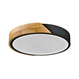 Luminosa Lighting Luminosa Nastro Decorative Flush Ceiling Light Wood, Black 3000K Warm White