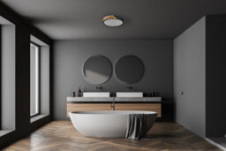 Luminosa Lighting Luminosa Nastro Decorative Flush Ceiling Light Wood, Black 3000K Warm White - thumbnail 3
