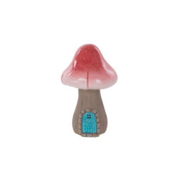 Terrastyle Grey, Pink, Blue Resin Mushroom House Garden Ornament (H)21.5Cm (W)13.5Cm