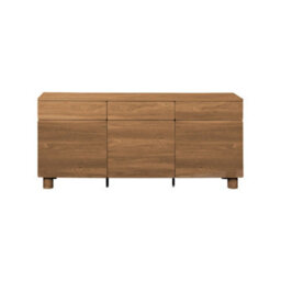Sweeek - Sideboard 3 Drawers 3 Doors Wood Decor Hazel Wood Effect 160X40X73 Cm - Ayana - thumbnail 3