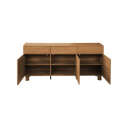 Sweeek - Sideboard 3 Drawers 3 Doors Wood Decor Hazel Wood Effect 160X40X73 Cm - Ayana - thumbnail 4