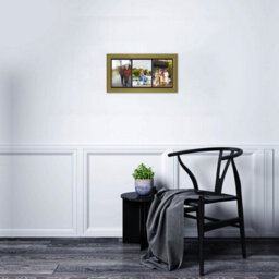 AK Frames 16X8 Gold Classic Multi Photo Frame With Black Mount - Holds 3 Apertures (3X) 7X5 Photos - thumbnail 3