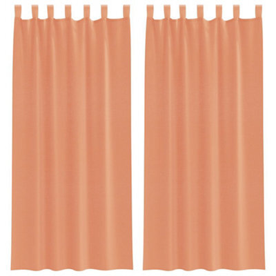 Berkfield Durable Voile Curtains With Loops 2 Pcs Terracotta 140X225 Cm - image 1