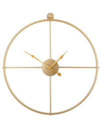 Wyld and Coco Aurum Gold Iron Frame Wall Clock - 50Cm Minimalist Numbers-Free Quartz Timepiece - thumbnail 1