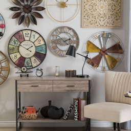 Wyld and Coco Aurum Gold Iron Frame Wall Clock - 50Cm Minimalist Numbers-Free Quartz Timepiece - thumbnail 2