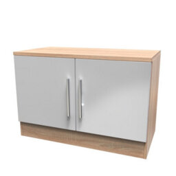 Trent Low 2 Door Sideboard In Grey & Bardolino Oak (Ready Assembled) - thumbnail 3