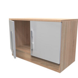 Trent Low 2 Door Sideboard In Grey & Bardolino Oak (Ready Assembled) - thumbnail 5