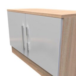 Trent Low 2 Door Sideboard In Grey & Bardolino Oak (Ready Assembled) - thumbnail 4