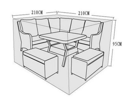 Signature Weave Mia Alex Corner Sofa Table Furniture Set Cover 210X210X95Cm - image 1