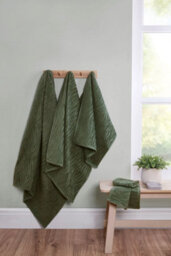 Rapport Home Safari Bath Sheet Pure Cotton Forest Green - thumbnail 2