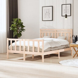 Berkfield Bed Frame Solid Wood 140X190 Cm - thumbnail 1