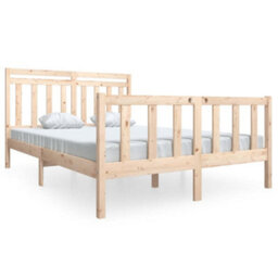 Berkfield Bed Frame Solid Wood 140X190 Cm - thumbnail 2