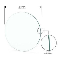 Belofay 80Cm Clear Round Glass Table Top 10mm Tempered Glass Flat Polished Edge - thumbnail 2