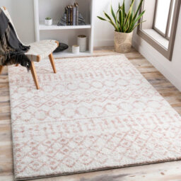 Livabliss Aliyah Shaggy-Global Pink Ivory Plush Soft Pile Living Bedroom Rug 200 X 275 Cm Easy Care, Non Shedding - thumbnail 2