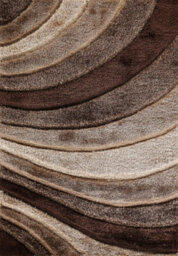 Modern Soft Waves Shimmer Shaggy Area Rugs Bronze 200X290 Cm - thumbnail 2