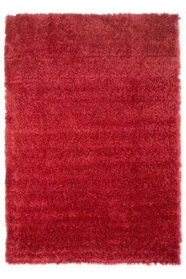 Loomed Wine Thick Soft Shaggy Runner Rug 60X240Cm - image 1