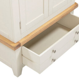 Seconique Windsor 2 Door 1 Drawer Wardrobe Ivory With Oak Trim Part Assembled - thumbnail 6