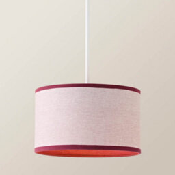 Valuelights Kiara Small 25Cm Linen With Pink Trim Inner Easy Fit Lamp Shade - thumbnail 3