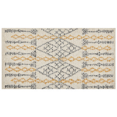 Beliani Rug Kadapa Beige 80 X 150 Cm Cotton - image 1