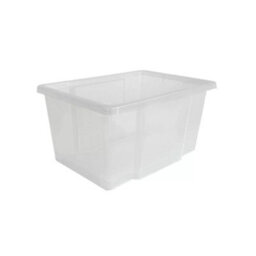 Set Of 3  50L Clear Plastic Storage Boxes With Blue Clip Lids  Stackable, Durable And Ideal For Home, Office Or Garage Use - thumbnail 5