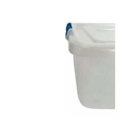Set Of 3  50L Clear Plastic Storage Boxes With Blue Clip Lids  Stackable, Durable And Ideal For Home, Office Or Garage Use - thumbnail 4