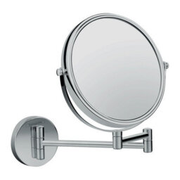 Hansgrohe Logis Universal Bathroom Shaving Mirror Wall Mounted Chrome Round - thumbnail 1