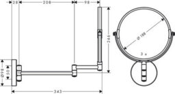 Hansgrohe Logis Universal Bathroom Shaving Mirror Wall Mounted Chrome Round - thumbnail 2