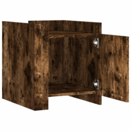 Berkfield Bedside Cabinet Smoked Oak 45X50X50 Cm Engineered Wood - thumbnail 7