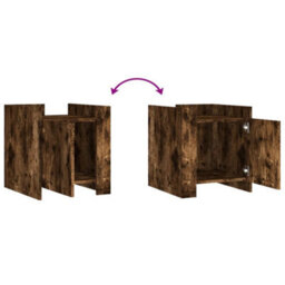 Berkfield Bedside Cabinet Smoked Oak 45X50X50 Cm Engineered Wood - thumbnail 8