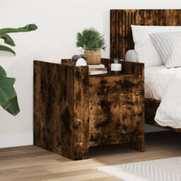 Berkfield Bedside Cabinet Smoked Oak 45X50X50 Cm Engineered Wood - thumbnail 1