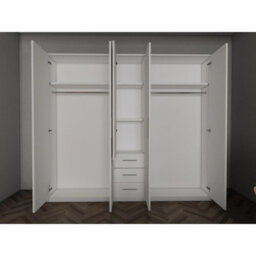 Venice White 5 Door Wardrobe With 3 Drawers - thumbnail 3