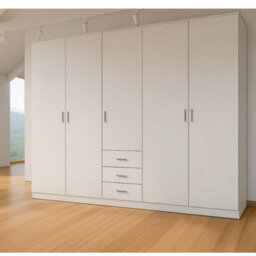 Venice White 5 Door Wardrobe With 3 Drawers - thumbnail 2