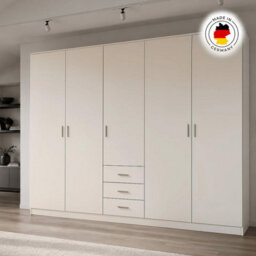 Venice White 5 Door Wardrobe With 3 Drawers - thumbnail 4