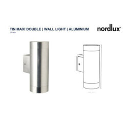 Nordlux Tin Outdoor Aluminium Wall Light Weatherproof Silver,mains - thumbnail 3