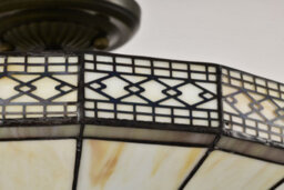 BELOFAY Mission Tiffany Ceiling Light, Stained Glass Handmade Uplighter Shade Ceiling Light For Living Room - thumbnail 5